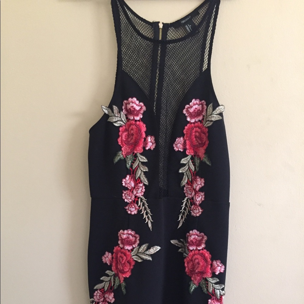 Sexy Floral Black Body Con Dress